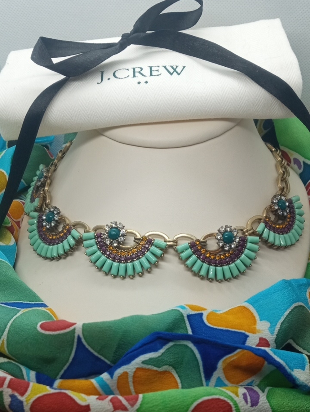 J.CREW BEJEWELED FAN NECKLACE